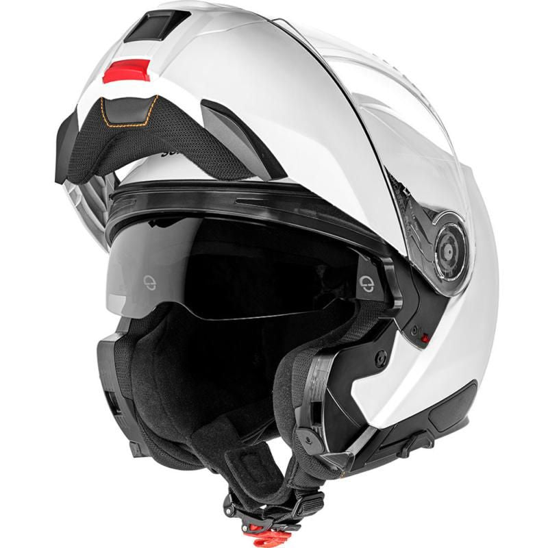 Schuberth C5 Gloss White Modular Flip Front Motorcycle Helmet - New for 2023/2024 - Averys Motorcycles