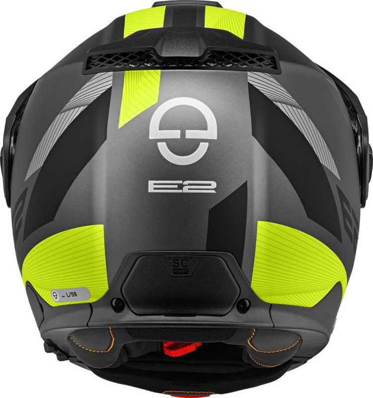 Schuberth E2 Defender Black & Yellow Adventure Flip Front Motorcycle Helmet - New for 2023/2024 - Averys Motorcycles