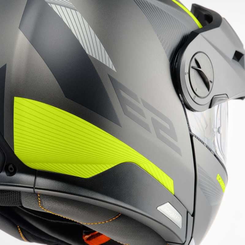 Schuberth E2 Defender Black & Yellow Adventure Flip Front Motorcycle Helmet - New for 2023/2024 - Averys Motorcycles