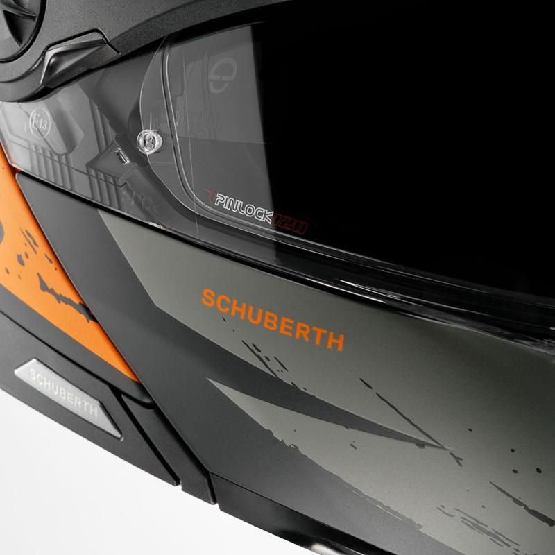 Schuberth E2 Explorer Black & Orange Adventure Flip Front Motorcycle Helmet - New for 2023/2024 - Averys Motorcycles