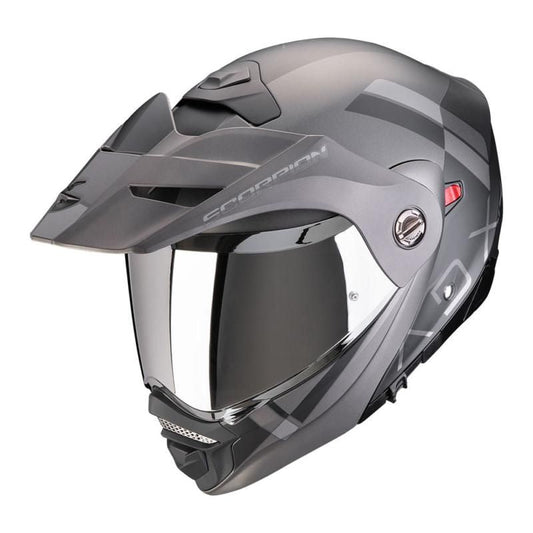 Scorpion Exo ADX-2 Galane Black & Silver Flip Front Motorcycle Helmet - New for 2023/2024 - Averys Motorcycles