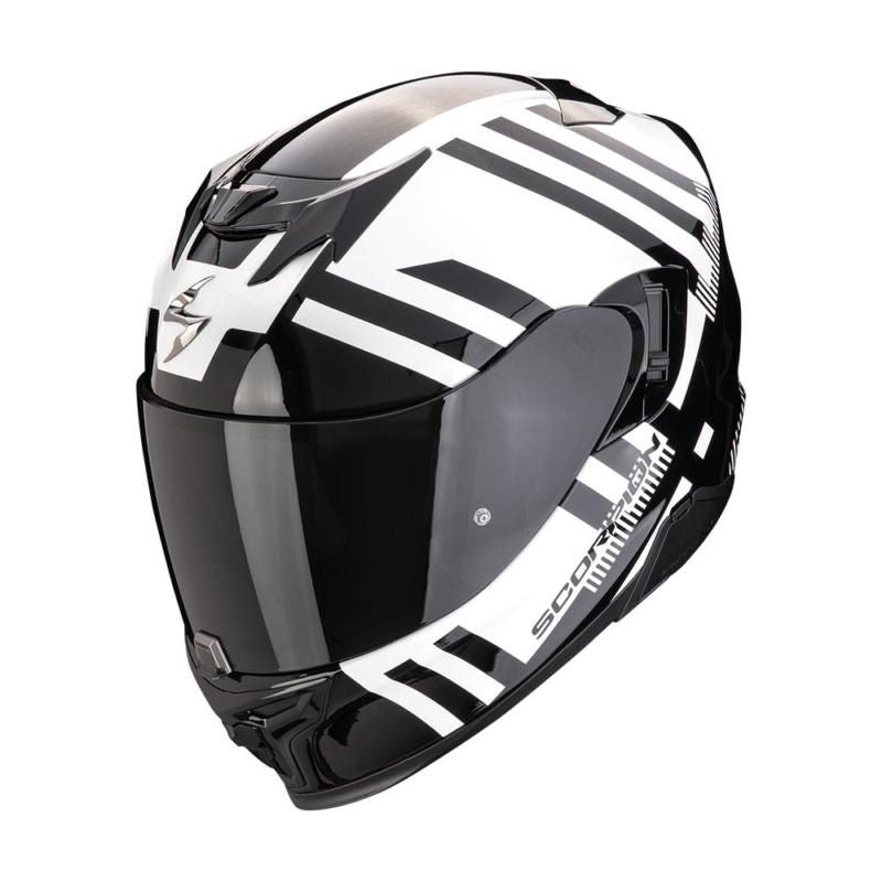 Scorpion Exo 520 Evo Banshee Black & White Motorcycle Helmet - New for 2023/2024 - Averys Motorcycles