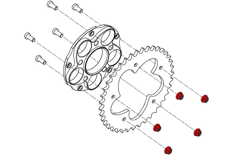 Ducati - Sprocket Nuts - Averys Motorcycles