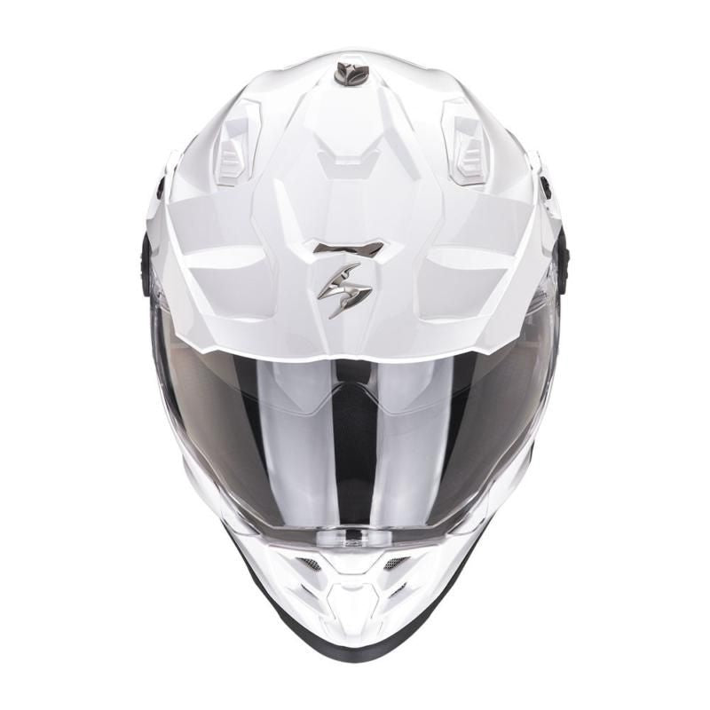 Scorpion Exo ADF-9000 Pearl White Adventure Touring Motorcycle Helmet - New for 2023/2024 - Averys Motorcycles