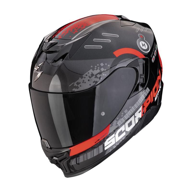 Scorpion Exo 520 Evo Titan Black & Red Motorcycle Helmet - New for 2023/2024 - Averys Motorcycles