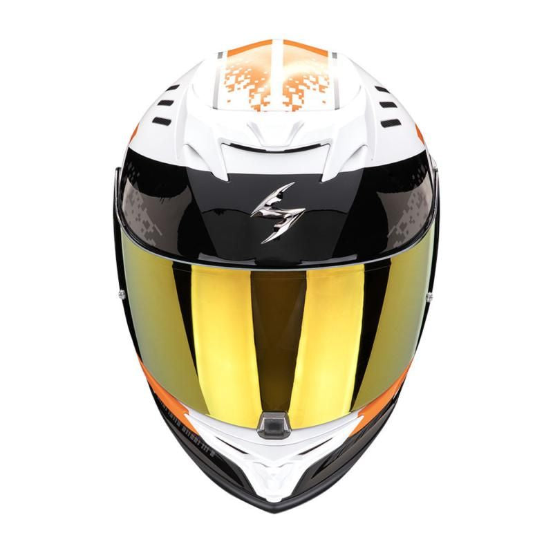 Scorpion Exo 520 Evo Titan White & Orange Motorcycle Helmet - New for 2023/2024 - Averys Motorcycles