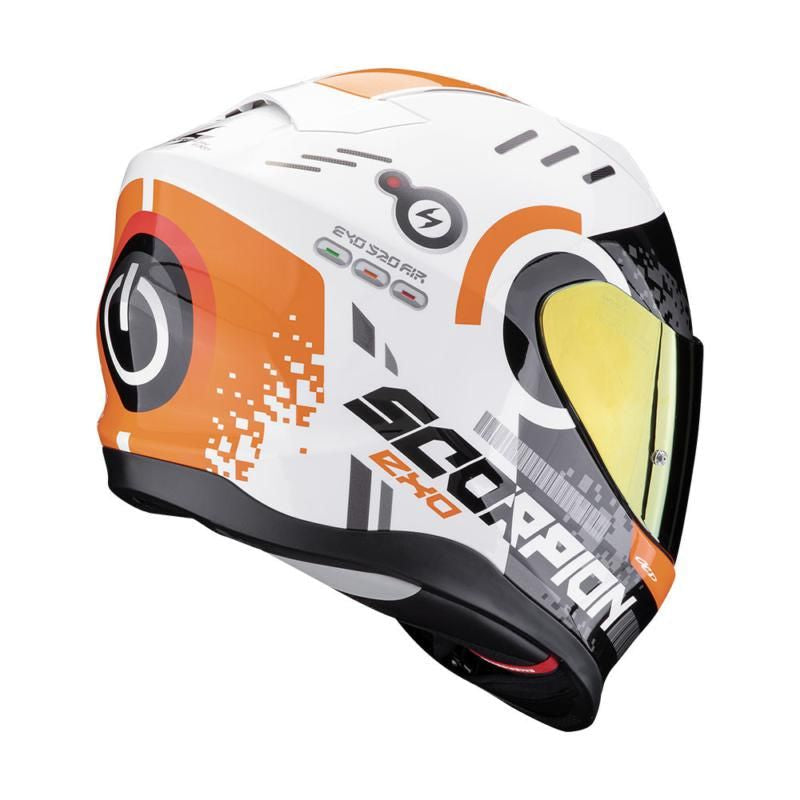 Scorpion Exo 520 Evo Titan White & Orange Motorcycle Helmet - New for 2023/2024 - Averys Motorcycles