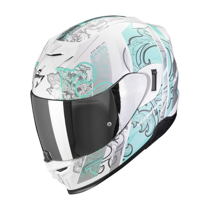 Scorpion Exo 520 Evo Fasta White & Blue Motorcycle Helmet - New for 2023/2024 - Averys Motorcycles